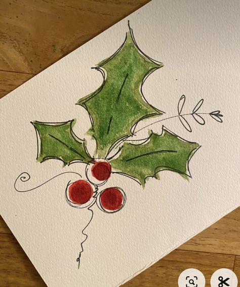 Watercolor Christmas Cards Diy, Christmas Cards Drawing, Painted Christmas Cards, Organizator Grafic, 그림 낙서, Christmas Doodles, Christmas Card Art, Watercolor Christmas Cards, Christmas Card Crafts