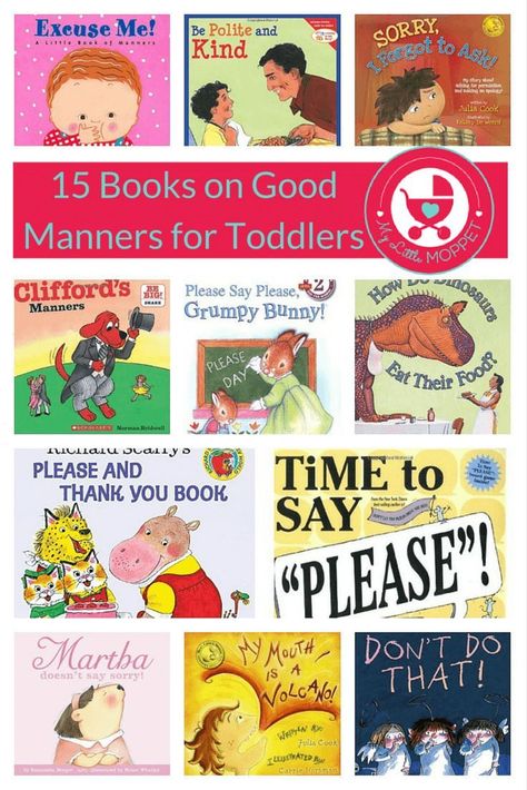 All parents agree that teaching kids manners is important, and it's best to catch them young! Here is our list of 15 books on good manners for toddlers, that parents and kids are sure to love! Manners For Toddlers, Teaching Kids Manners, Food For Toddlers, Healthy Eating Books, Books For Preschoolers, Manners For Kids, Books For Toddlers, Toddler Pictures, Teaching Manners