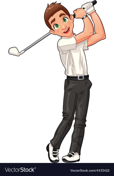 Golf Cartoons Illustrations, Golf Cartoon, Man Clipart, Fishing Cards, Cartoon Sketches, Golf Player, Women Golfers, Character Poses, Mini Golf