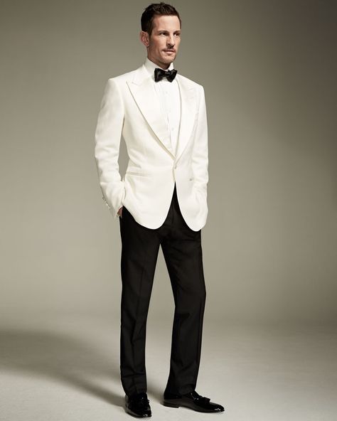 White Tux Jacket, White Tuxedo Jacket, White Tux, Tuxedo Coat, White Toms, Black And White Tuxedo, Dinner Suit, White Tuxedo, Dinner Jacket