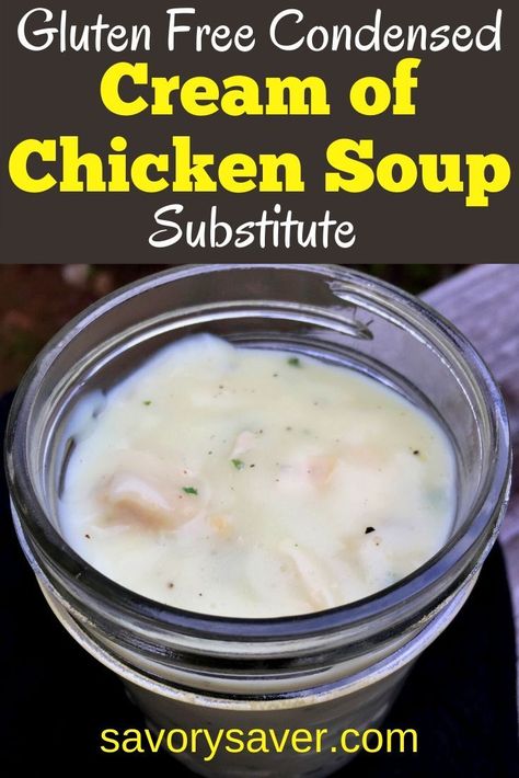 Homemade Condensed Cream of Chicken Soup is gluten free and easy to make. Make a batch a freeze half to keep on hand for that next casserole or one dish meal! Easy Cream Of Chicken Soup, Cream Of Chicken Soup Substitute, Condensed Cream Of Chicken Soup, Chicken Substitute, Can Of Soup, Cream Of Celery Soup, Easy Cream, Homemade Gluten Free, Frozen Chicken