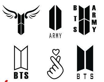 Bts Tattoos Ideas, Bts Logo Drawing, Bts Symbol, Bts Doodles, Simbolos Tattoo, Army Symbol, Bts Logo, Bts Name, Bts Tattoos