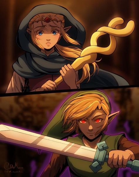 Legend Of Zelda Zelda Fanart, Zelda Echos Of Wisdom, Echoes Of Wisdom Fanart, Legend Of Zelda Echoes Of Wisdom, Zelda And Link Fanart, Link Loz, Link Zelda Art, Loz Link, Legend Of Zelda Midna