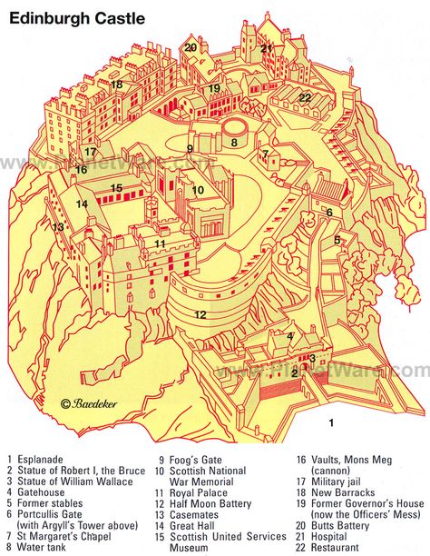 Edinburgh Castle - Floor plan map Medieval Castle Layout, Castle Layout, Castle Floor Plan, Castle Plans, Visit Edinburgh, Maps For Kids, Medieval Life, Dungeon Maps, Scottish Castles