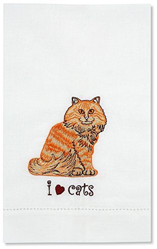 Rescue Me Now Orange Tabby Cat Tea Towel, 11 by 7-Inch, Embroidered Cat Tea Towel, Hand Painted Cat, Orange Tabby Cats, Spoon Rests, Orange Tabby, Tabby Cat, Me Now, Dish Towels, Dish Cloths