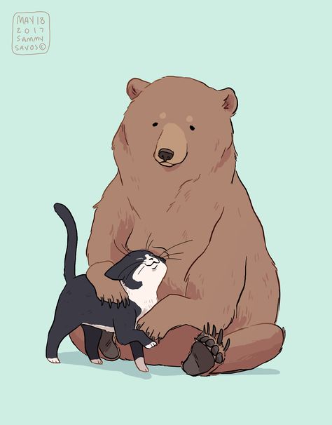 Bear Art Cute, Sammy Savos, Bear Drawing, Arte Inspo, Arte Sketchbook, Art Cute, Dessin Adorable, Bear Art, Animal Sketches