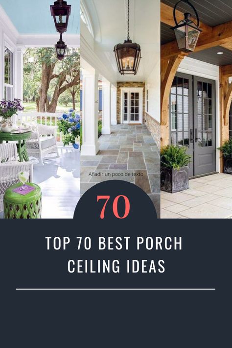 Great collection of 70 porch ceiling ideas. Farmhouse Porch Ceiling Lights, Colored Porch Ceiling, Front Porch Chandelier Outdoor Ceiling, Black Porch Ceiling Ideas, Ceiling Porch Lights, Farmhouse Porch Ceiling Ideas, Porch Ceiling Lighting Ideas, Porch Ceilings Ideas, Covered Porch Ceiling Ideas