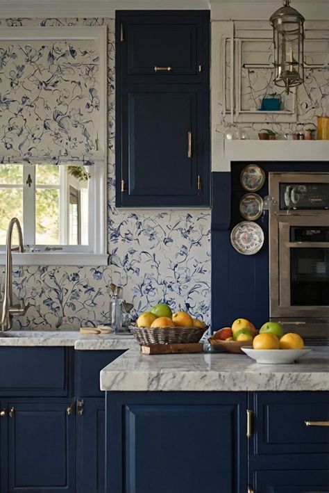 Discover why Sherwin Williams Navy Blue is the top choice for 2024 kitchen color trends. Dive into our in-depth review for expert insights. #ad    Sherwin Williams Navy Blue paint, Navy Blue wall paint, Navy Blue interior design, Navy Blue room decor, Navy Blue home decorating #Colortrend #wallpaint2024 #color2024  #DIYpainting #DIYhomedecor #Fixhome Navy Blue Painted Kitchen Cabinets, Navy Blue Boho Kitchen, Sw Naval Paint Color Palettes, Navy Blue Wall Paint, Interior Design Navy Blue, Sherwin Williams Navy Blue, Blue Lower Kitchen Cabinets, Navy Blue Interior Design, Navy Blue Room Decor