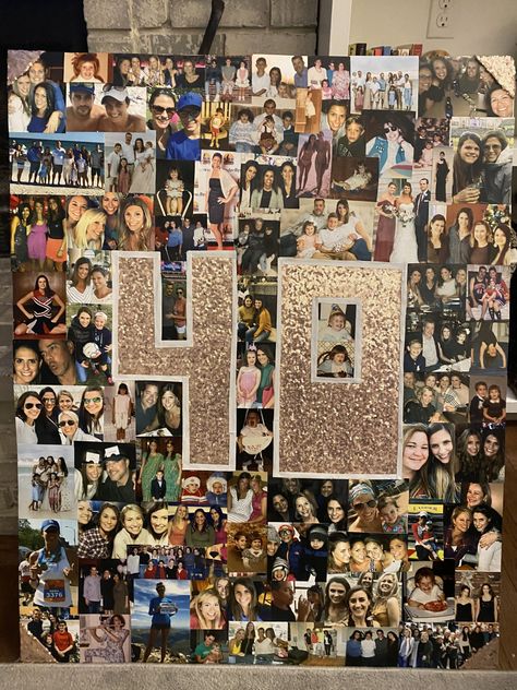 40th Birthday Collage Board 40th Birthday Party Men, Collage Gift Ideas, Friends Photo Collage, Collage Friends, Diy Candyland, Collage Graduation, Photo Collage Ideas, Space Crafts For Kids, Styrofoam Crafts