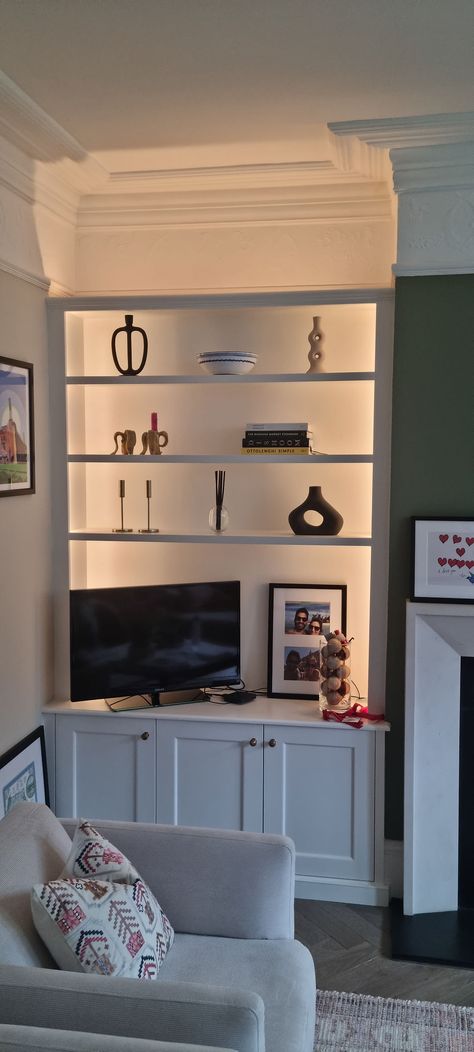 Alcove Cabinets Living Room, Built In Shelving, Alcove Cabinets, Alcove Cupboards, Alcove Shelving, Chimney Breast, Fitted Wardrobes, Fitted Furniture, Built In Wardrobe