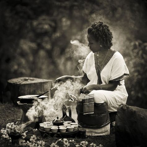 Ethiopian Coffee Ceremony, Church Tattoo, Coffee Ceremony, Ethiopia People, Soul Photo, Coffee Inspiration, Ethiopian Coffee, Ethiopian Women, Ethiopian Food