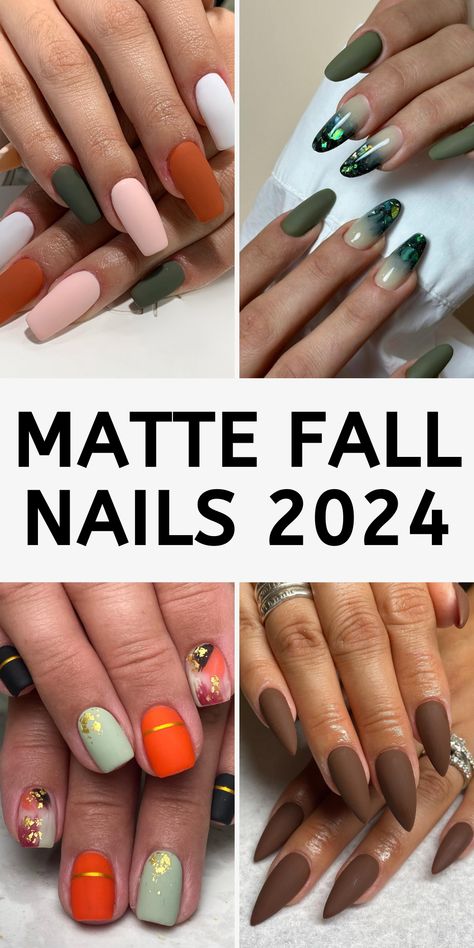 32 Short Round Fall Nails 2024: Cute and Elegant Nail Designs to Try This Autumn Simple Fall Nails Matte, Short Fall Ombre Nails, Simple Fall Nails Autumn Matte, Fall Matte Nail Designs, Matt Fall Nails, Green Nails Autumn, Fall Matte Nails Autumn, Matte Fall Nails Autumn, Matte Fall Nails