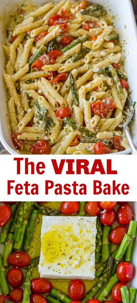 Creamy Baked Feta Pasta Natasha, Tiktok Pasta Feta Recipe, Baked Feta Pasta With Veggies, Oven Baked Pasta Recipes Healthy, Pasta And Feta Recipes, Baked Feta Pasta Tiktok, Oven Baked Feta Pasta, Bake Feta Pasta, Oven Baked Pastas