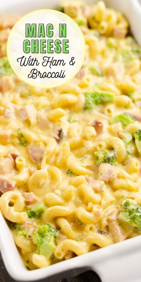 Ham And Broccoli Mac And Cheese, Mac And Cheese With Ham, Ham Mac And Cheese, Delicious Mac And Cheese, Ham And Cheese Pasta, Ham And Broccoli, Ham Broccoli, Ham Pasta, Ham Casserole