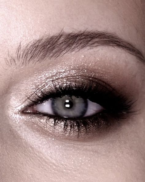 Metallic Smokey Eye Makeup, Metalic Eye Shadow Looks, Emo Homecoming Makeup, Dark Homecoming Makeup, Midnights Inspired Makeup, Makeup Grey Eyes, Gray Eyes Makeup, Grey Eyes Makeup, Makeup For Gray Eyes