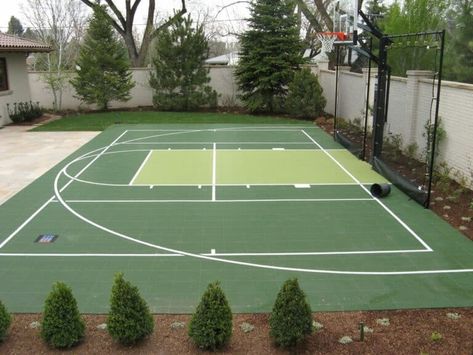 Backyard Sport Court, Backyard Basketball Court, Outdoor Sports Court, Backyard Court, Basketball Court Backyard, Backyard Sports, Backyard Basketball, Outdoor Basketball Court, Modern Colonial