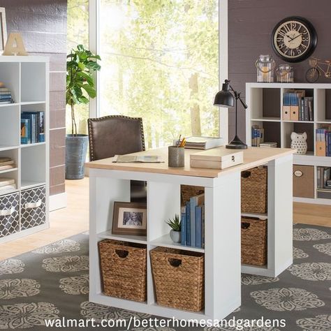 This would make a great homework / computer station, too.  The storage cubes are so easy to assemble. Ikea Storage Cubes, Small Space Storage Bedroom, Bedroom Storage For Small Rooms, Ikea Cubes, Cube Desk, Storage Hacks Bedroom, Diy Bedroom Storage, Storage Bench Bedroom, Storage Cubes