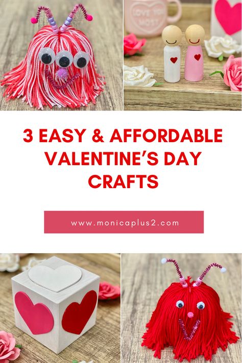 3 Easy & Affordable Valentine's Day Craft Valentines Love Monster Craft, Love Monster Craft, Diy For Adults, Love Monsters, Valentines Day Craft, Class Gifts, Day Date Ideas, Monster Craft, Easy Valentines