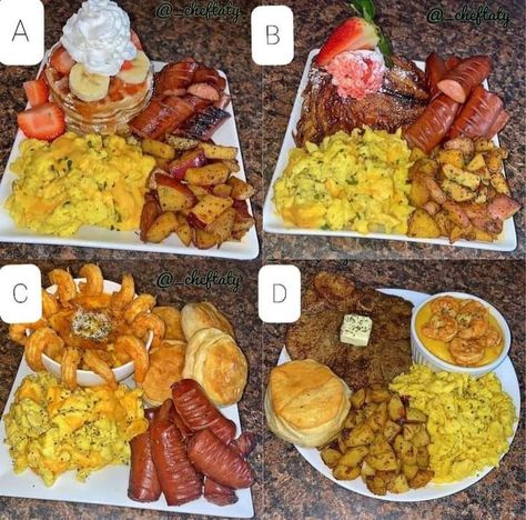 Couples Breakfast Ideas, At Home Meals Dinners, Soul Food Breakfast Plates, Breakfast Ideas To Sell, Cooking For My Man, Big Breakfast Ideas Families, Breakfast Presentation Ideas, Pretty Food Breakfast, Black People Breakfast