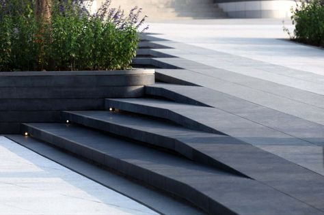 Ramps Architecture, Outdoor Ramp, Ramp Stairs, Landscape Stairs, Ramp Design, Exterior Stairs, Stairs Architecture, Outdoor Steps, Landscape Elements