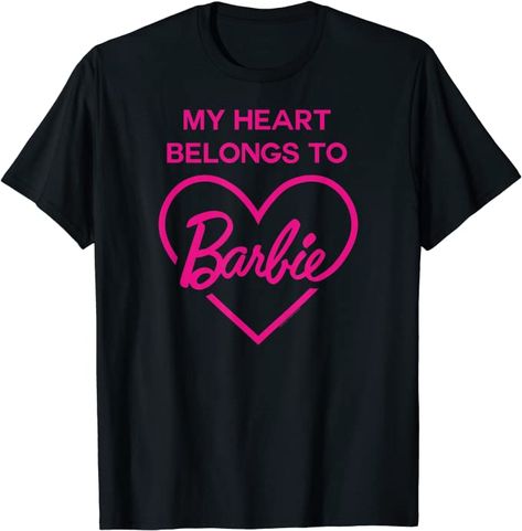 Amazon.com: Barbie: My heart belong to Barbie T-Shirt : Clothing, Shoes & Jewelry Barbie T Shirt, Arrow Heart, Heart Tank Top, Barbie Logo, Barbie Costume, Heart T Shirt, Novelty Clothing, Barbie I, Heart Logo