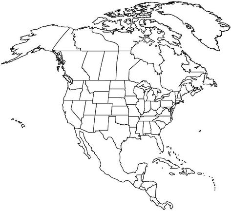 Outlined Map of North America, Map of North America -Worldatlas.com Blank Map Of North America, Map Of North America Printable, North America Map Printable, American Flag Images, Map Of North America, World Map Printable, Diy Map, Flag Images, Fall Preschool Activities