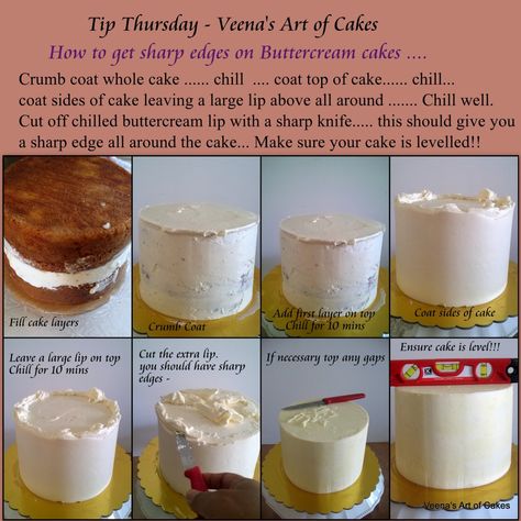 Sharp Edges on Round Cakes 1 1024x1024 tip thursday basic cake decorating tutorials Make A Cake, Basic Cake, Cupcakes Decorados, Cake Business, Cake Icing, Cake Decorating Tutorials, Cake Tutorial, Cake Decorating Tips, Frosting Recipes