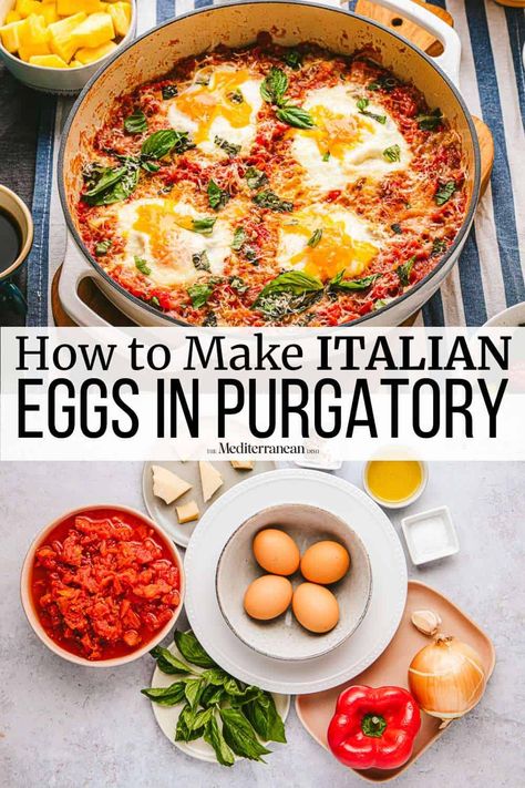 Eggs In Purgatory, Italian Eggs, Tomato Breakfast, The Mediterranean Dish, Italian Breakfast, Traditional Italian Dishes, Italian Recipes Traditional, Classic Italian Dishes, Italian Recipes Authentic