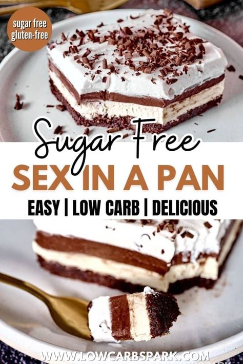 Sugar Free Desserts Easy, Cheesecake Layer, Low Sugar Desserts, Chocolate Lasagna, Sugar Free Baking, Sugar Free Recipes Desserts, Sugar Free Pudding, Postre Keto, Sugar Free Treats