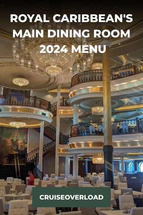 Wondering what's the latest menu options in the Royal Caribbean's Main Dining Room?! The MDR menus have come out and they're SO good! Themed Dinner Nights, Royal Carribean Cruise, Main Dining Room, Carribean Cruise, Lunch Options, Themed Dinner, Royal Caribbean Cruise, Dinner Themes, Alaska Cruise