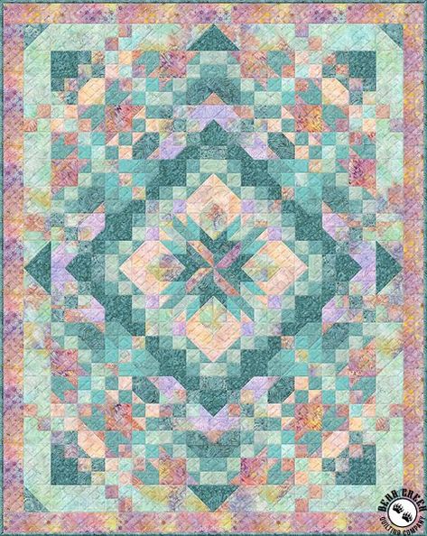 Safe Harbor Pastel Free Quilt Pattern Teal Quilt, Forest Quilt, Quilting Digest, Picnic Quilt, Quilting Designs Patterns, Medallion Quilt, Wedding Quilt, Batik Quilts, Scrap Quilt Patterns