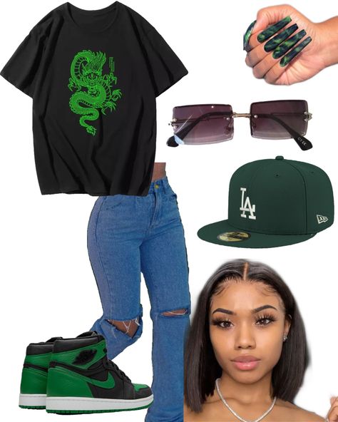 Green And Black Sneakers Outfit, Lucky Green Jordan 1 Outfit Women, Jordan 1 Low Pine Green Outfit, Green Jordan 1 Outfit Women, Jordan Low 1 Outfit Women, Green Baddie Outfits, Pine Green 3s Outfits, Jordan Low 1 Outfit, Lucky Green Jordan 1 Outfit