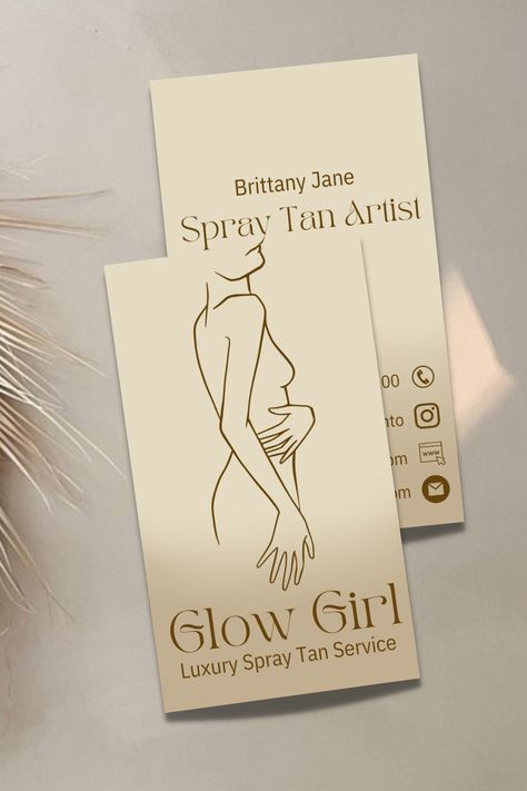 spray tan airbrush tan sunless business card design Mobile Spray Tan Business Names, Glow Graffiti, Spray Tan Logo, Spray Tan Business Cards, Tanning Ideas, Spray Tan Room, Spray Tan Marketing, Artist Business Cards Design, Spray Tan Artist