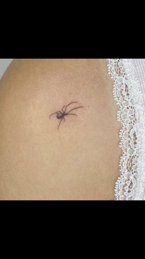 Minimalist Spider Tattoo, Mini Spider Tattoo, Dainty Spider Tattoo, Tiny Spider Tattoo, Small Spider Tattoo, Simple Leg Tattoos, Black Widow Tattoo, Simple Draw, Draw Tattoo