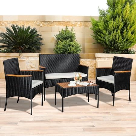 Outdoor wicker chairs