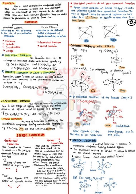 Coordination Compounds Chemistry Notes, Coordination Compounds Notes, Coordination Compounds Chemistry, Chemistry Flashcards, Chemistry Class 12, Formula Sheet, Inorganic Chemistry, Neet Notes, Organic Chemistry Study