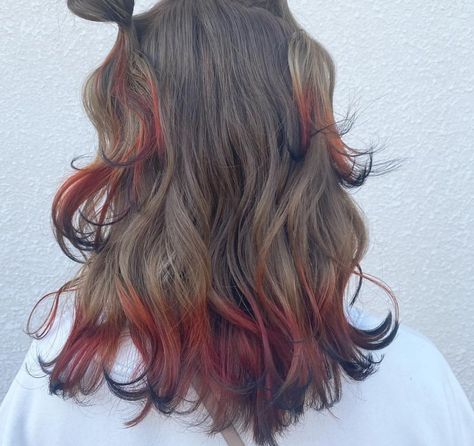 Dyed Ends Of Hair, Fox Hair Dye, 60 Hair, Dyed Tips, Hair Dye Tips, Fox Hair, Dip Dye Hair, Hair Color Underneath, Colored Hair Tips