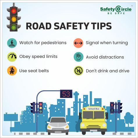 Driving Safety Posters, Road Safety Tips, Fire Safety Poster, Road Safety Poster, Learn Car Driving, Checklist Ideas, Driving Basics, Bus Safety, Health And Safety Poster