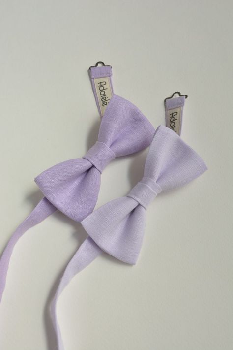 Purple Scheme, Lavender Linen, Lavender Tie, Lavender Fabric, Groomsmen Ties, Pale Lavender, Linen Men, Groom Groomsmen, Pre Tied Bow Tie