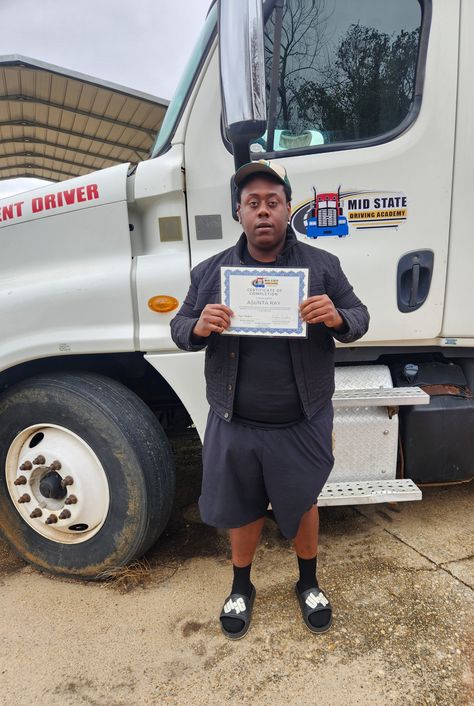 Take the risk or lose the chance! Congratulations Mr. Ray of Brundidge, Alabama on seizing your opportunity and obtaining your CDL. www.midstatedrivingacademy.com Thank you for letting Mid State help you along the way. #midstate #Midstatedrivingacademy #thingstodoinmontgomery #cdl #trucking #truckdriver #trucker #trucks #truckerlife #cdllife #cdldriver #truck #truckinglife #freightliner #truckdrivers #transportation #trucklife #bigrig #truckerslife #cdljobs Ira Strum Truck Driver, Truck Certificate, Austin Miller, Driver Film, Trucks For Sell, Old Man Pictures, Fridge Photos, William Collins, Dump Trucks For Sale