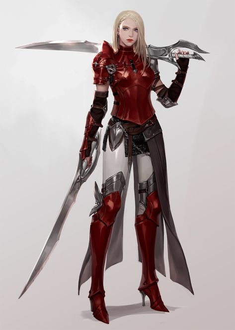 Blood armor, YUNPONG (YoonHwa,Choi) on ArtStation at https://www.artstation.com/artwork/XndKkn Red Armor, Warrior Outfit, Female Armor, Female Character Concept, Female Knight, Fantasy Armor, Fantasy Warrior, 영감을 주는 캐릭터, Female Character Design