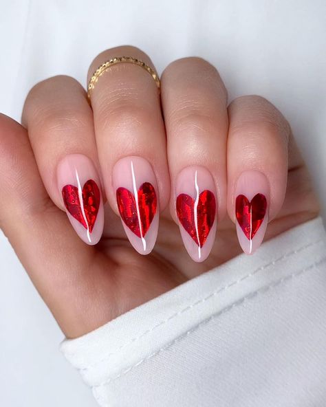 Nagel Tips, Manicure Diy, Fake Nails With Glue, Stick On Nails, Nail Art Hacks, False Nail, Diy Manicure, Nail Arts, Valentine's Day Nails