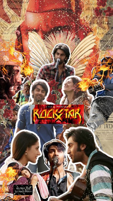 Rockstar movie aesthetic #rockstar #ranbirkapoor #imtiazali #aesthetic #redaesthetic #mustwatchmovies #romcom #romantic #music #rock Jordan Rockstar, Rockstar Movie Aesthetic, Rock Star Movie, Rockstar Movie, Film Posters Art, Rockstar Aesthetic, Pop Art Drawing, Iconic Movie Posters, Movie Aesthetic