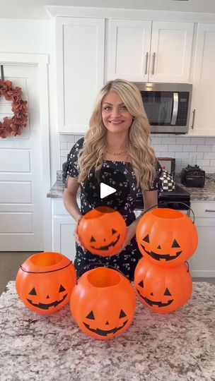 510K views · 3.1K reactions | DIY Pumpkin Pails - Halloween decor idea 🎃🎃  When it comes to Halloween decor or even the content I create, I like to keep it fun, family friendly, or even pretty & elegant ha. I dont get in to all the dark, spooky stuff 🤣 Pumpkins and Jack O Lanterns are my absolute favorite (if you can’t tell). I bought some extra pumpkin pails from last year and used them for this DIY. I have checked and they havent hit the stores yet.. but when they do, I will announce it in a post and stories. -I mixed 3 colors of paint to get this warm creamy color. I used “Anitas brand” Pumpkin color, “Folkart brand” vintage white, and a brown I got from the dollar store. I mixed to get the color I wanted, so obviously I mainly used white and added brown & orange to warm it up. I als Pumpkin Pail Crafts, Pumpkin Pail, Diy Lanterns, Pumpkin Colors, Diy Pumpkin, Halloween Items, Halloween Season, Jack O Lantern, Dollar Stores