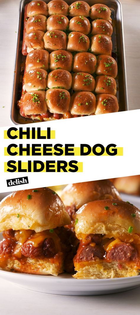 Sandwich Sliders, Sliders Recipes, Slider Sandwiches, Chili Cheese Dogs, Cheese Dog, Poker Party, Chili Dogs, Hot Dog Recipes, Cheese Burger