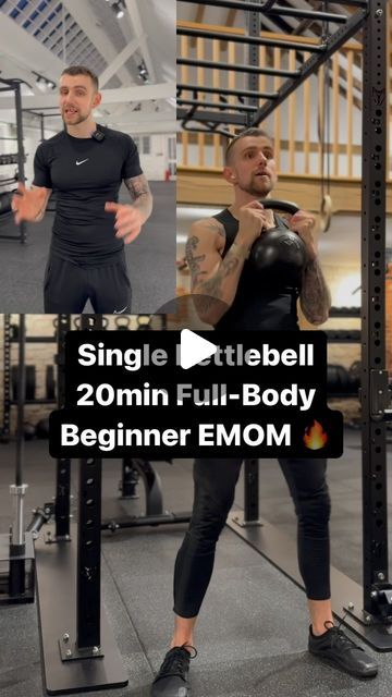 Ryan Thomas | Kettlebell Coach | SFG1 on Instagram: "Single Kettlebell 20min Full-Body Beginner EMOM 🔥  If you’re looking for a quick workout to really get your heart rate up this one is for you!💦  Quick reminder - EMOM stands for Every Minute On the Minute 💡  How to:  1️⃣ Set a timer and perform the prescribed number of the repetitions on the minute. ⏱️  2️⃣ Once you have completed the reps the remainder of the minute is your rest period.  Here we go!   ⚡️Double Hand Kettlebell Swing x 20 ⚡️Bodyweight Push Up x 10 ⚡️Suitcase Reverse Lunges x 8 L&R ⚡️Strike Row x 8 L&R ⚡️Kettlebell Thruster x 15  Complete 4 rounds 💪  Make sure to save for later! ✅  #kettlebellworkouts #kettlebelltraining #kettlebellcircuit #emom #kettlebellemom" Emom Workout, Kettlebell Circuit, Ryan Thomas, Kettlebell Exercises, Kettlebell Training, Kettlebell Swings, Reverse Lunges, Kettlebell Workout, Save For Later