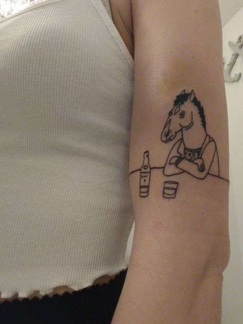 My new tatoo with bojack horseman in 2022 | Tattoos, Body art, Bojack horseman Bojack Horseman Tattoo, Horseman Tattoo, Tattoos Simplistic, Sharpie Tattoos, Sick Tattoo, Bojack Horseman, Dope Tattoos, Simplistic Tattoos, Blackwork Tattoo