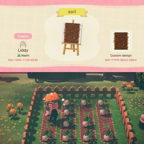 𝙰𝙻𝙴𝚇𝙸𝚂 | ༉‧₊˚✧ on Instagram: “soil pattern 🥺💘 i love this ngl credit: nashicrossing on twitter - 💘 have a good day/night - [tags: #animalcrossingaccount #acnh…” Animal Crossing Town Tune, Motif Acnl, Path Design, Animal Crossing Guide, Animal Crossing Wild World, Qr Codes Animal Crossing, Forest Theme, New Animal Crossing, Animal Crossing Game