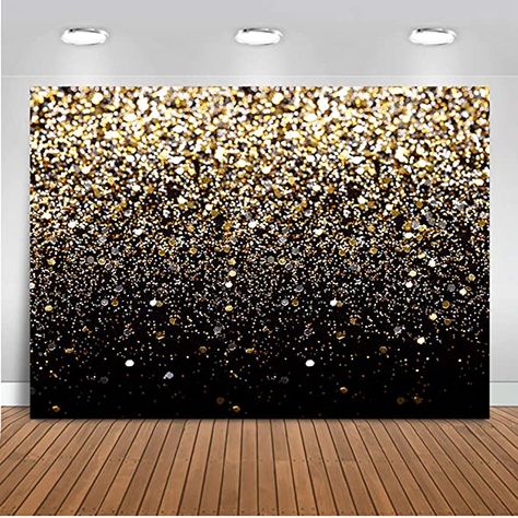 Decor Photobooth, Background Camera, 18th Party, Black And Gold Party Decorations, Prom Backdrops, Glitter Backdrop, Photo Backdrop Christmas, Decorations Birthday Party, Black And Gold Theme