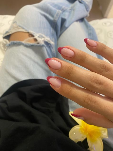 Nails, nail inspo, nails ideas, french nails, pink french nails, red nails, summer nail ideas, spring nails aesthetic Colour French Tips Nails Autumn, Light Pink Nails French, Pink Fall Nail Ideas, Light Pink French Tips, Autumn Nails French Tips, French Nails Red, Nails Ideas French, Pink Nails French Tip, Red Nails Summer